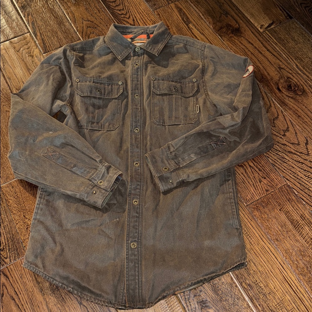 Men's Brown Waxed Canvas Utility Jacket